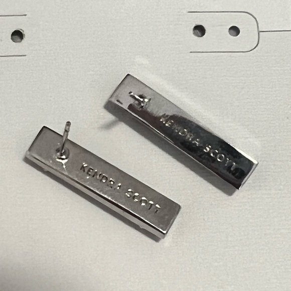 NWT Kendra Scott Levi RARE & Retired Platinum Drusy Earrings Silver Hard To Find - Picture 13 of 13